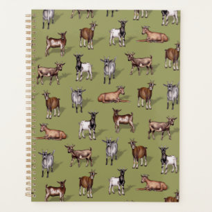 Tiny Goats on Green - Goat Herd Pattern Planer