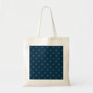 Tiny Gold und Navy Anchor Tote Bag Tragetasche