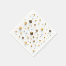Tiny Golden Snow Tes: Weihnachts-Schneeflocke Napk