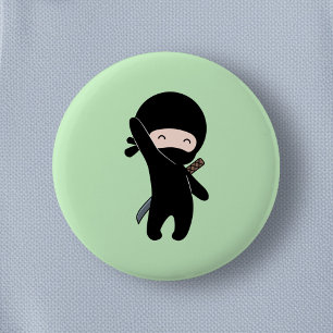 Tiny Happy Ninja auf Green Button