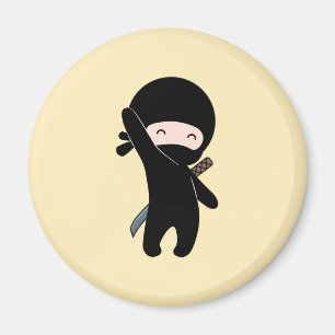 Tiny Happy Ninja auf Yellow Magnet