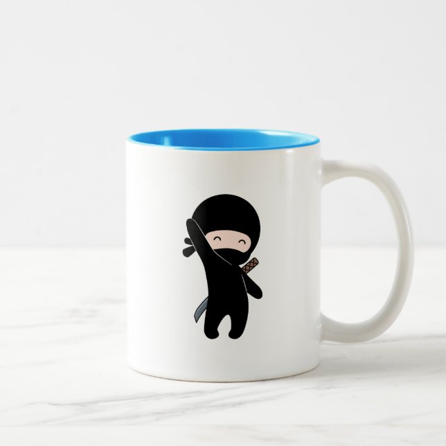 Tiny Happy Ninja Zweifarbige Tasse (Rechts)