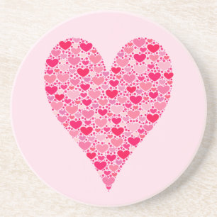 Tiny Hearts Big Heart auf Rose Pink Getränkeuntersetzer