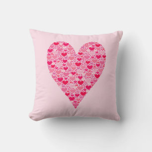 Tiny Hearts Big Heart auf Rose Pink Kissen
