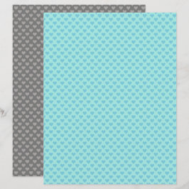Tiny Hearts Blue Aquamarin Scrapbook Paper
