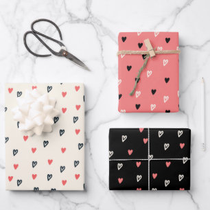 Tiny Hearts Muster Geschenk Geschenkpapier Set