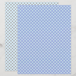 Tiny Hearts Pastel Blue Gray Scrapbook Paper
