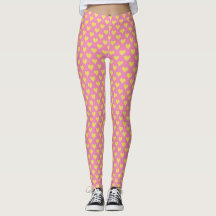 Tiny Hearts Pink Yellow Leggings