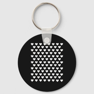 Tiny Hearts White Polka Dot Muster Niedlich Valent Schlüsselanhänger