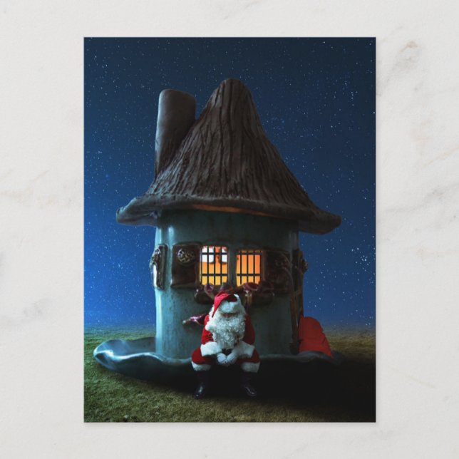 TINY HOUSE SANTA FANTASY POSTCARD POSTKARTE (Vorderseite)