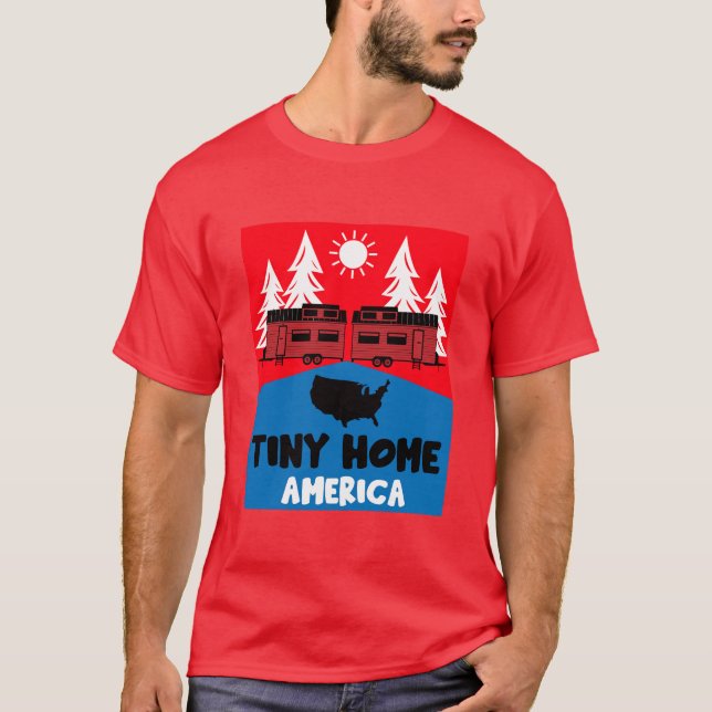 Tiny House Zuhause America T-Shirt (Vorderseite)