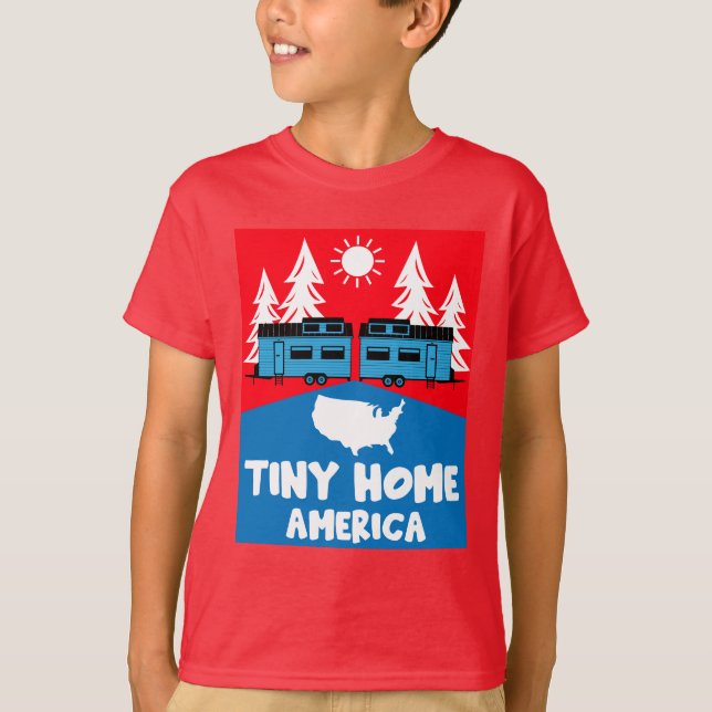 Tiny House Zuhause America T-Shirt (Vorderseite)