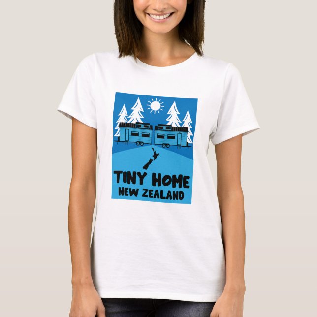 Tiny House Zuhause Neuseeland T-Shirt (Vorderseite)