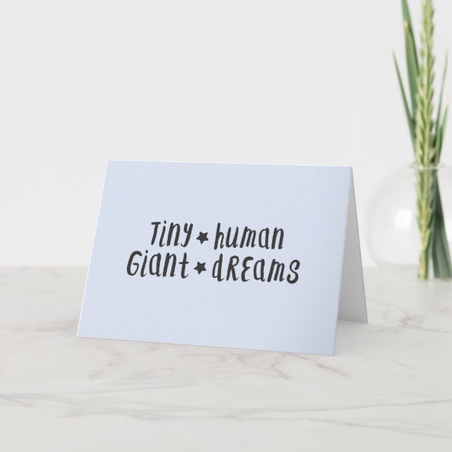 Tiny Human Riant Dreams | Baby Boy Blue Stilvoll Karte (Vorderseite)