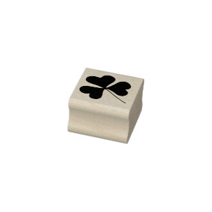 Tiny Irish Kleeblatt Floral Leaf - Lucky - Stem Gummistempel