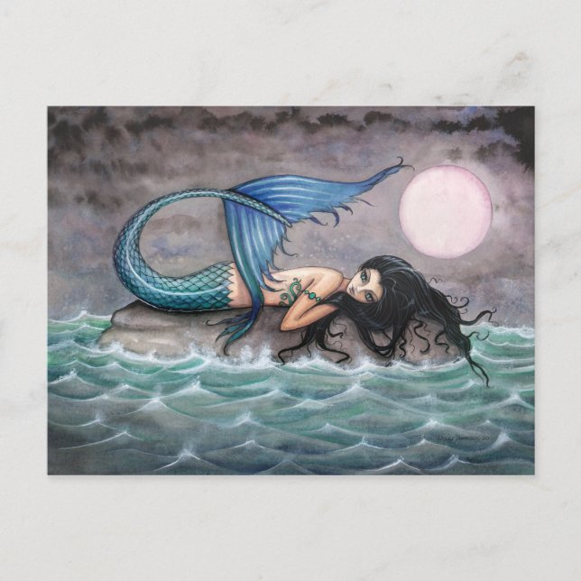 Tiny Island Mermaid Postcard Postkarte (Vorderseite)