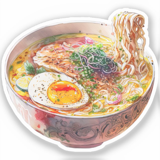 Tiny Korean Ramen Soup Art Stickers Aufkleber (Vorderseite)