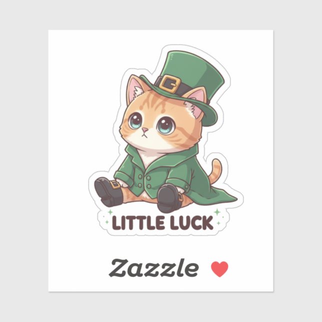 Tiny Leprechaun Kitten Cute Kawaii St Patrick  Aufkleber (Blatt)
