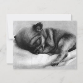 Tiny Life - Hand bemalt Chihuahua Newborn Postkarte