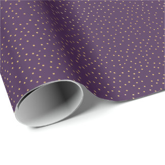 Tiny Lila und Gold Polka Dot Handmade Geschenkpapier