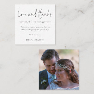 TINY MINI SIZE Script Foto Hochzeit Liebe Dank Mitteilungskarte