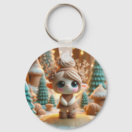 Tiny Niedlich Branch Clay Elf Schlüsselanhänger