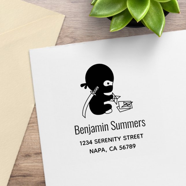 Tiny Ninja Folding Origami Star Address Gummistempel (Von Creator hochgeladen)