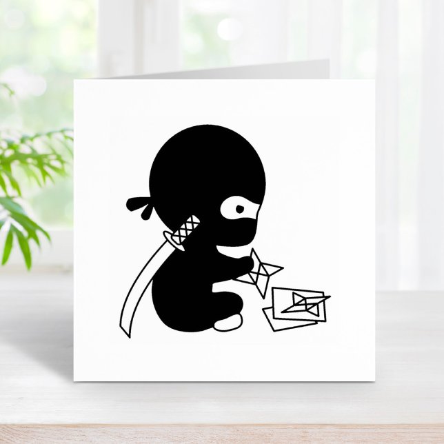 Tiny Ninja Folding Origami Star Gummistempel (Von Creator hochgeladen)