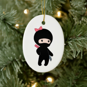 Tiny Ninja Girl Keramik Ornament