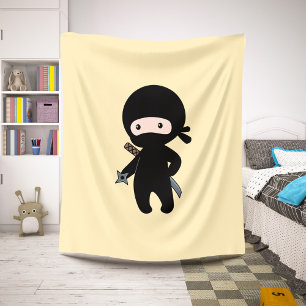 Tiny Ninja Holding Drewing Star auf Gelb Sherpadecke