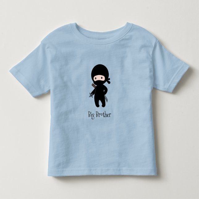 Tiny Ninja Holding Throwing Star - Big Brother Kleinkind T-shirt (Vorderseite)