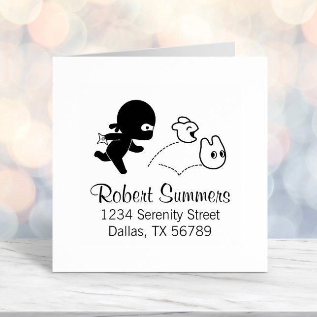 Tiny Ninja Hunting Dustbunnies Permastempel (Von Creator hochgeladen)