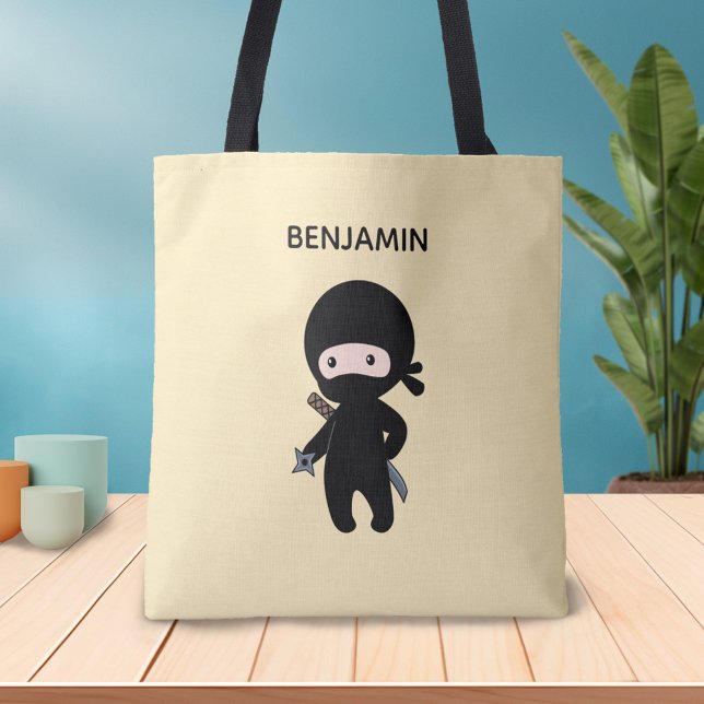 Tiny Ninja Individuelle Name auf Gelb Tasche (Von Creator hochgeladen)