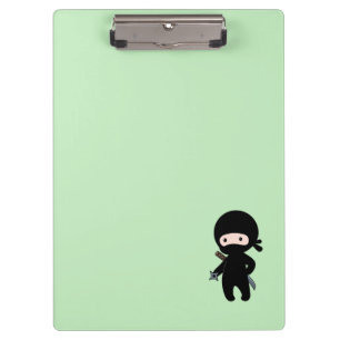 Tiny Ninja Individuelle Name auf Green Klemmbrett