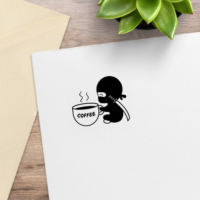 Tiny Ninja mit großer Tasse 1x1 Gummistempel (Von Creator hochgeladen)
