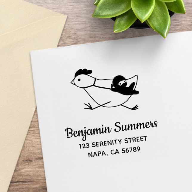 Tiny Ninja Taming Running Chicken Adresse 2 Gummistempel (Von Creator hochgeladen)