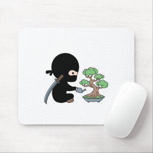 Tiny Ninja Watering Bonsai Tree Mousepad