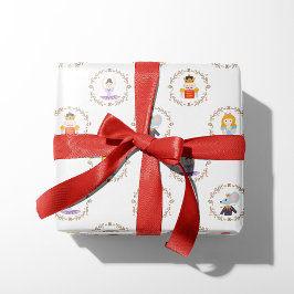 Tiny Nutcracker Characters Geschenkpapier