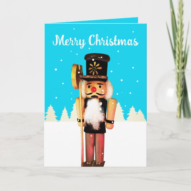 Tiny Nutcracker Frohe Weihnachtsblankkarte Dankeskarte (Vorderseite)