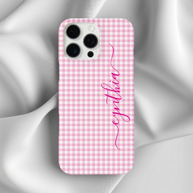 Tiny Pale Pink Gingham Signature iPhone 16 Pro Max Hülle (Tiny Pale Pink Gingham Signature Case-Mate iPhone Case)