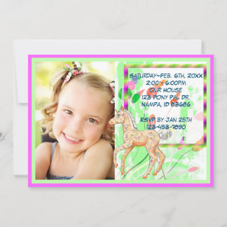 Tiny Palomino Unicorn (weiche pastellfarbene Blume Einladung
