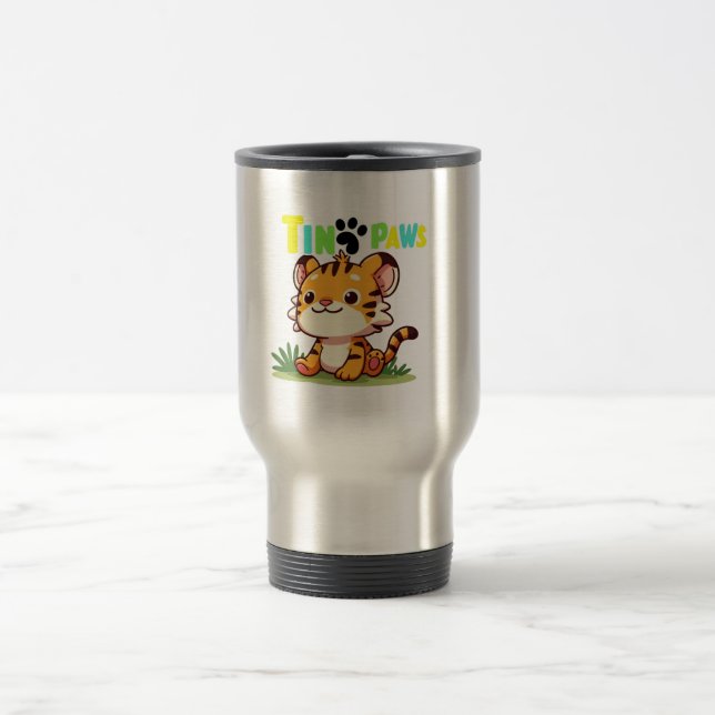 Tiny Paws, Big Roar Reisebecher (Mittel)