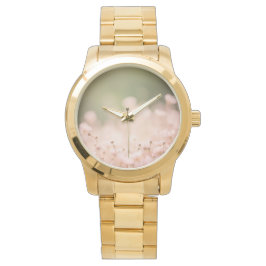 Tiny Peach Floral Bokeh Kleine Blume Wrist Armbanduhr