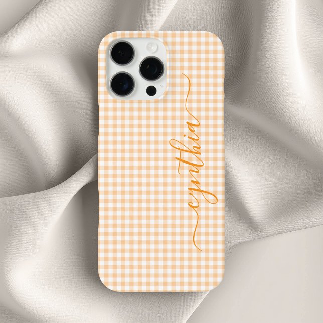 Tiny Peach Gingham Signature iPhone 16 Pro Max Hülle (Tiny Peach Gingham Signature Case-Mate iPhone Case)