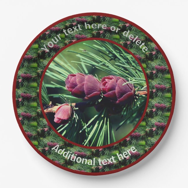 Tiny Pinecones Personalisiertes Party Pappteller (Vorderseite)