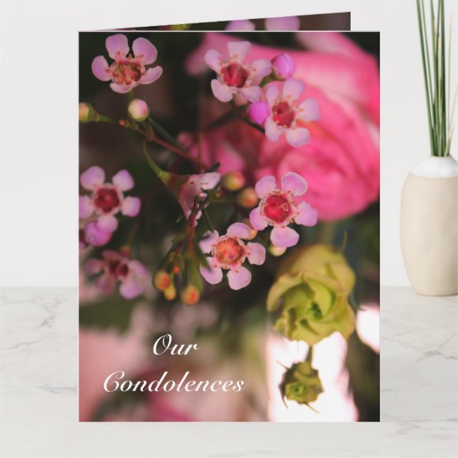 Tiny Pink Bloms Karte (Vorderseite)