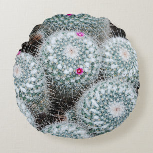Tiny Pink Blume Cactus Pflanze Rundes Kissen