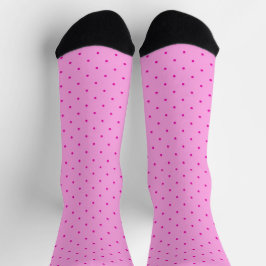 Tiny Pink Polka Dots Pattern auf Lighter Pink Socken
