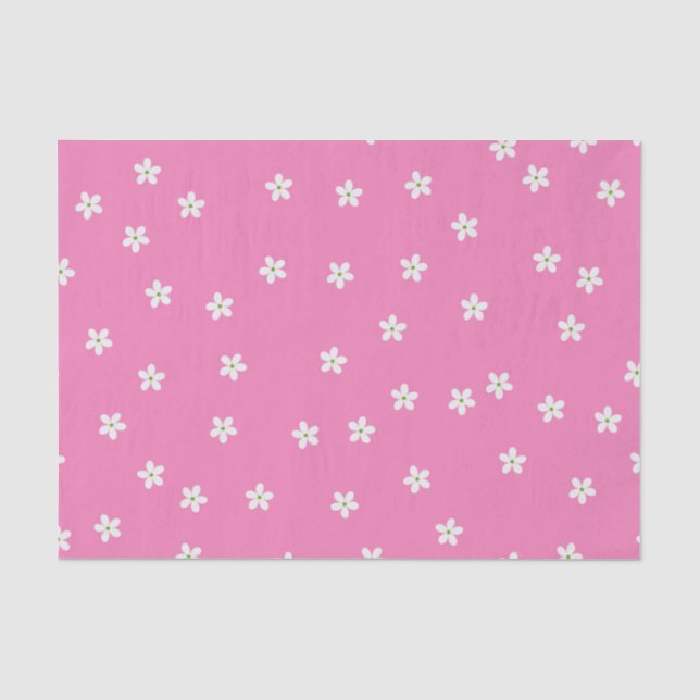 TINY PINK WHITE GREEN BLUME SEIDENPAPIER (Vorderseite)