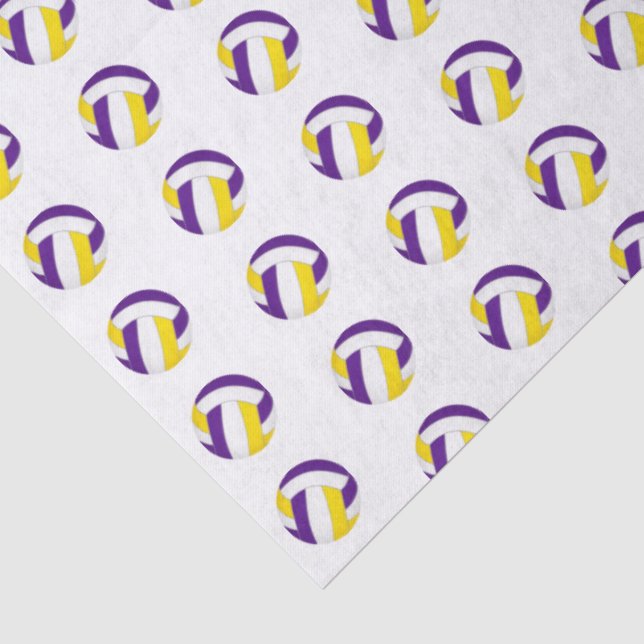 tiny purple gold volleyballs pattern seidenpapier (Detail)